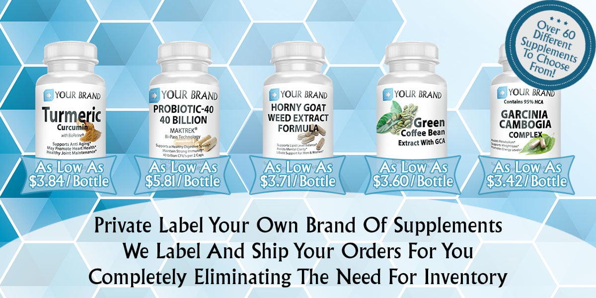 Build Your own brand of supplements through private label and On Demand Fulfillment