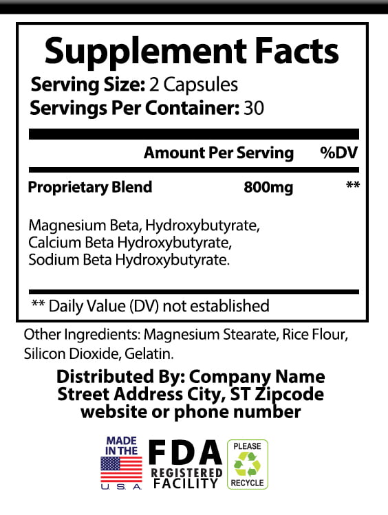 private label keto bhb salt weight loss supplement