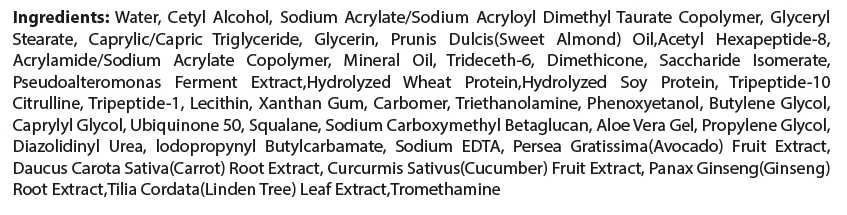 private label anti-wrinkle cream ingredient list