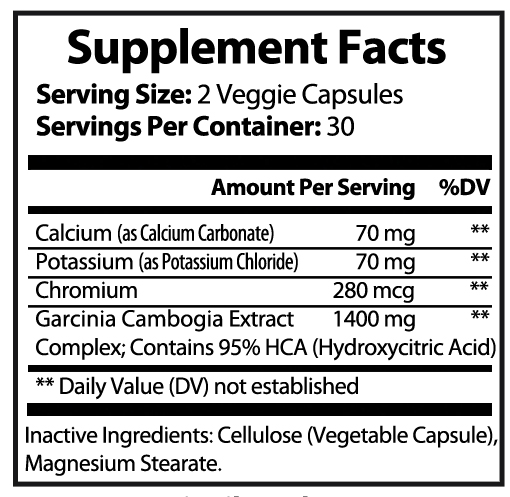 private label garcinia cambogia Complex 95% HCA weight loss supplement label
