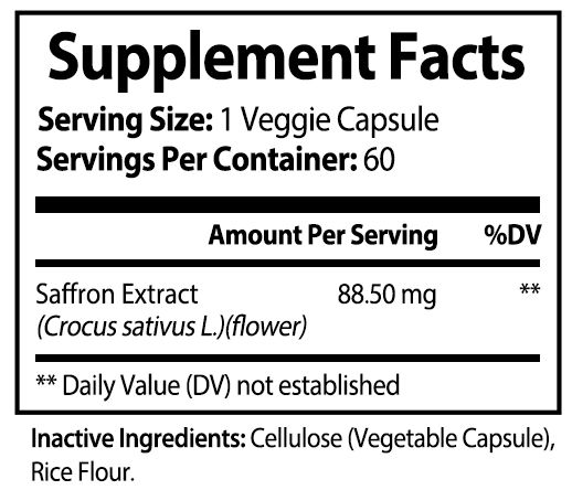 private label saffron extract supplement panel V3R0