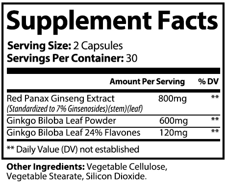 private label ginkgo biloba ultra nutrition panel
